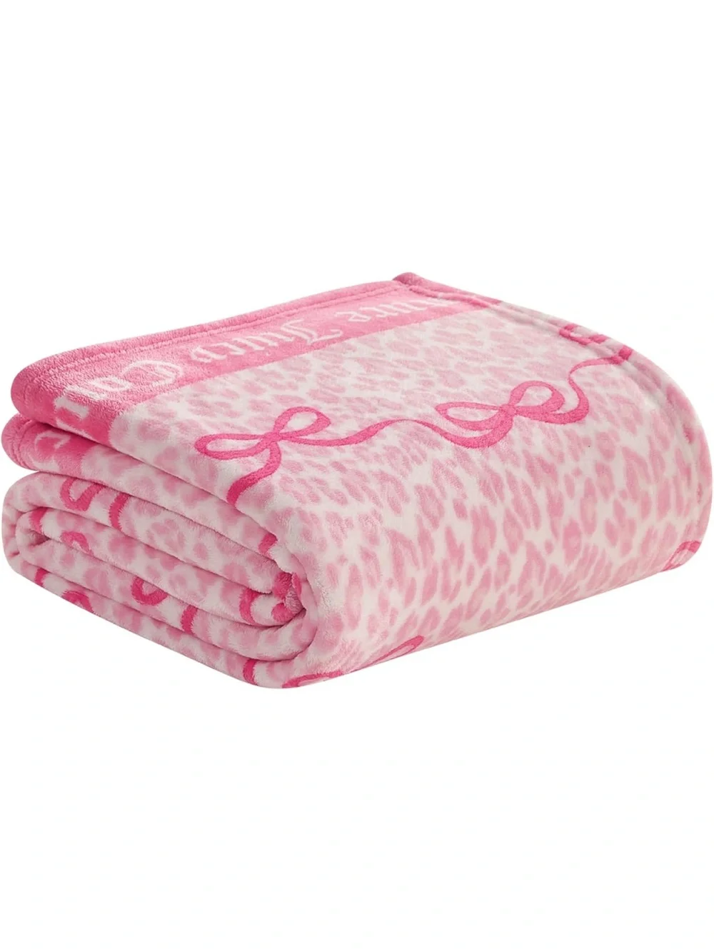 Juicy couture leopard bows plush throw blanket 50 x 70